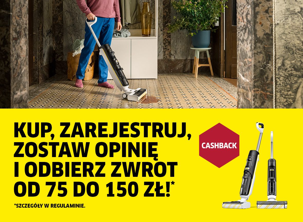 Kup odkurzający mop elektryczny FCV, zarejestruj, zostaw opinię i odbierz zwrot od 75 do 150 zł!